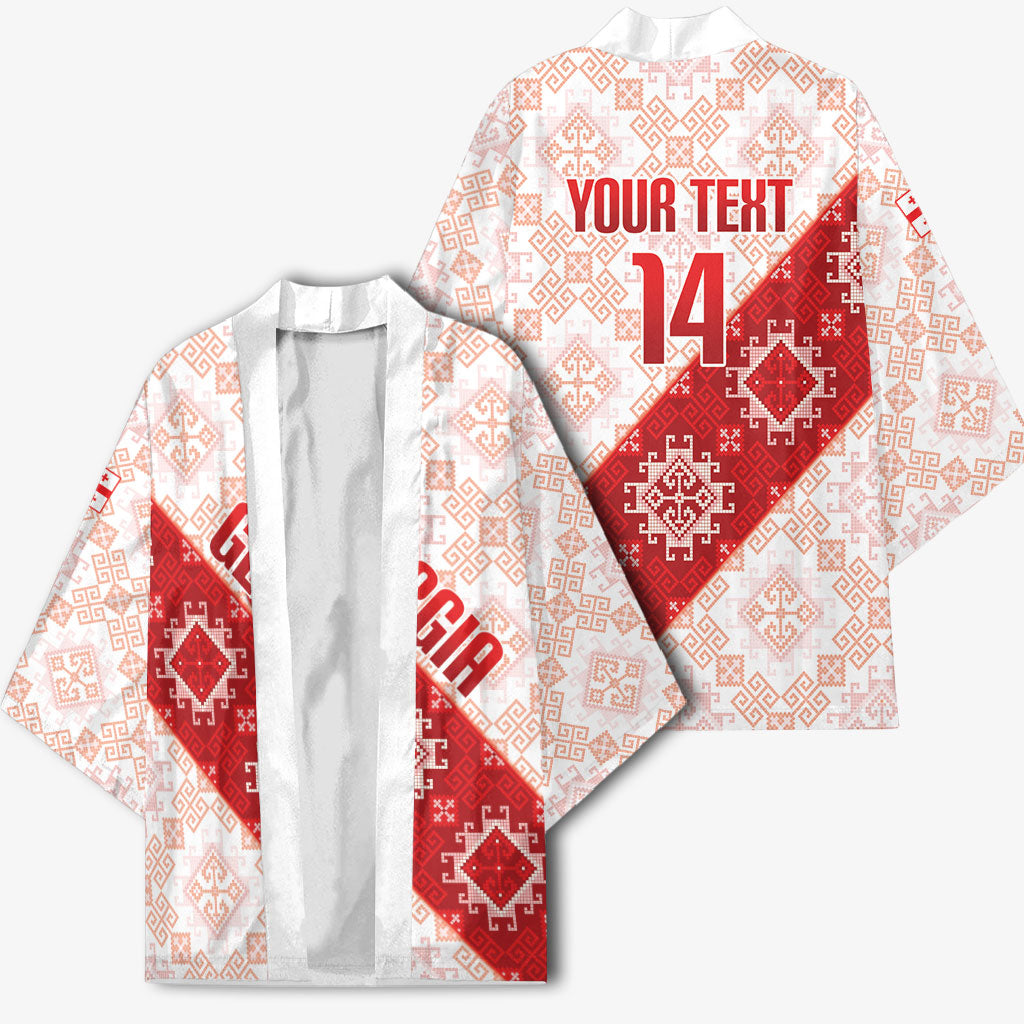 Custom Georgia Rugby 2026 Kimono Georgian Folk Pattern