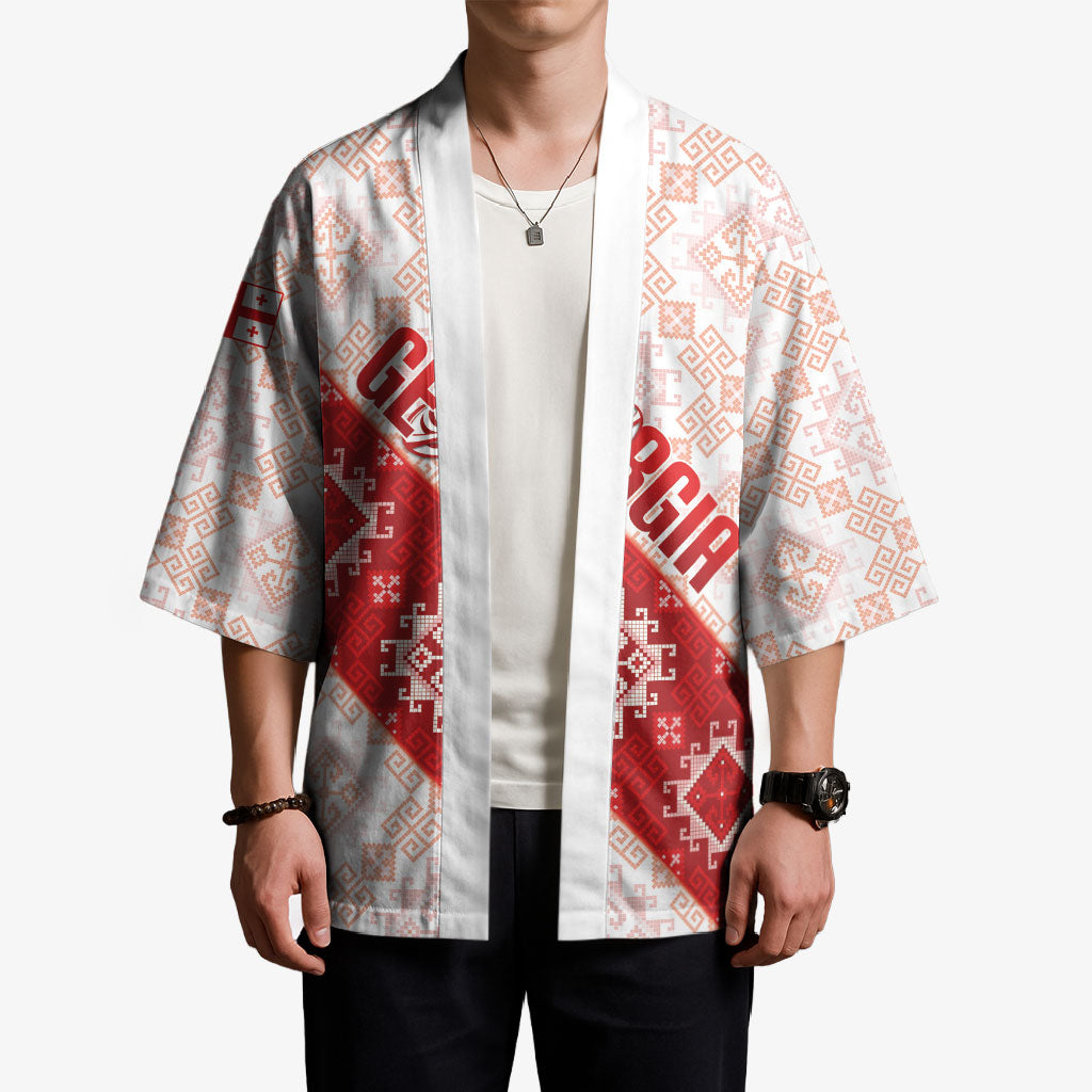 Custom Georgia Rugby 2026 Kimono Georgian Folk Pattern