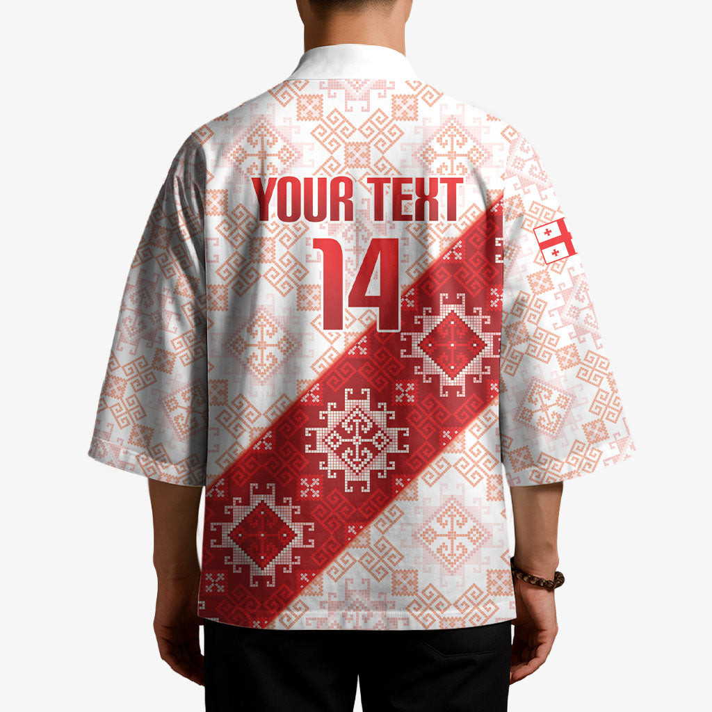 Custom Georgia Rugby 2026 Kimono Georgian Folk Pattern