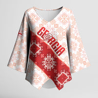 Custom Georgia Rugby 2026 Kimono Sleeve Blouse Georgian Folk Pattern