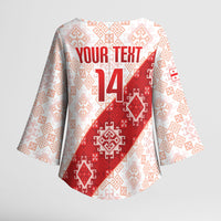 Custom Georgia Rugby 2026 Kimono Sleeve Blouse Georgian Folk Pattern