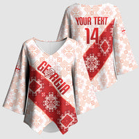 Custom Georgia Rugby 2026 Kimono Sleeve Blouse Georgian Folk Pattern