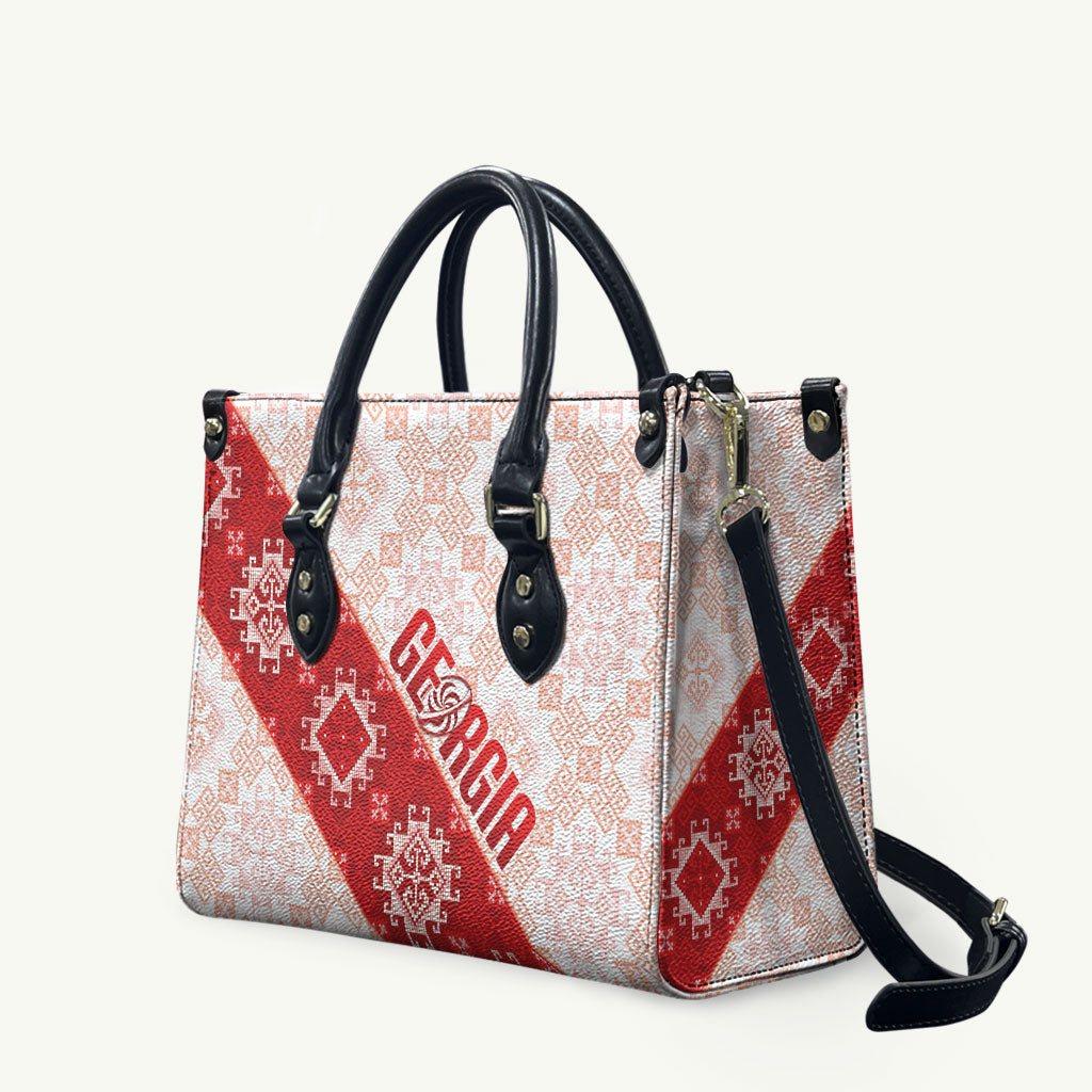 Georgia Rugby 2026 Leather Bag Georgian Folk Pattern