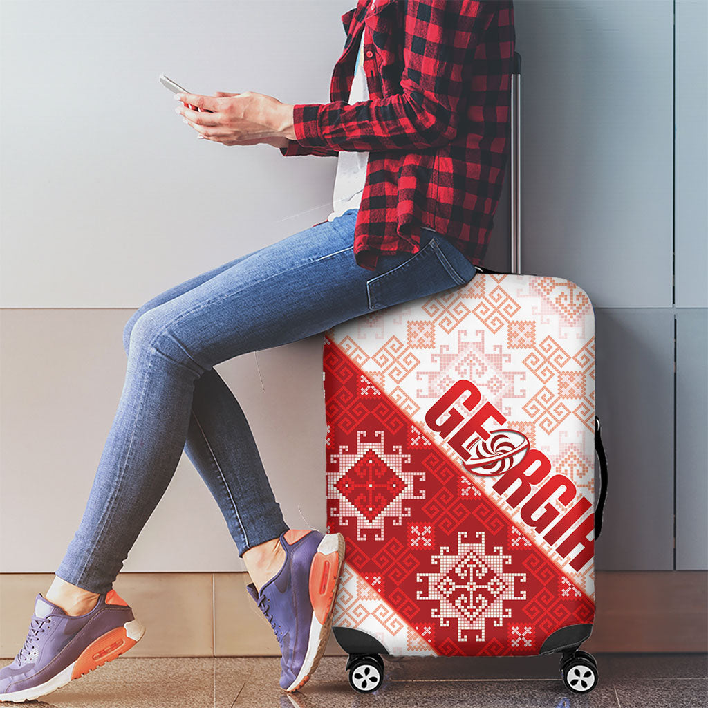 Georgia Rugby 2026 Luggage Cover Georgian Folk Pattern