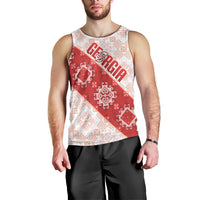 Custom Georgia Rugby 2026 Men Tank Top Georgian Folk Pattern