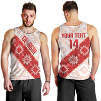 Custom Georgia Rugby 2026 Men Tank Top Georgian Folk Pattern