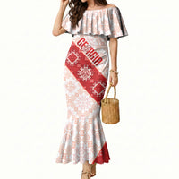 Custom Georgia Rugby 2026 Mermaid Dress Georgian Folk Pattern