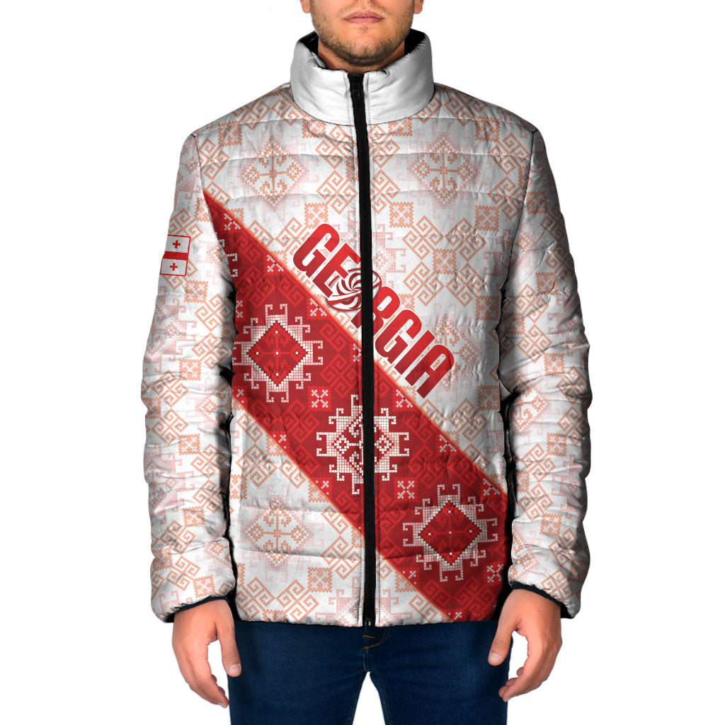 Custom Georgia Rugby 2026 Padded Jacket Georgian Folk Pattern