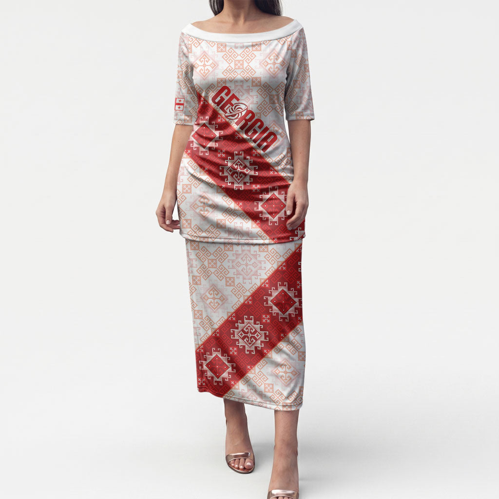 Custom Georgia Rugby 2026 Puletasi Georgian Folk Pattern