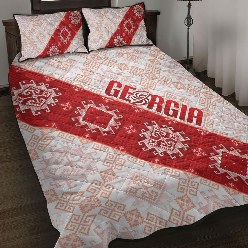 Georgia Rugby 2026 Quilt Bed Set Georgian Folk Pattern