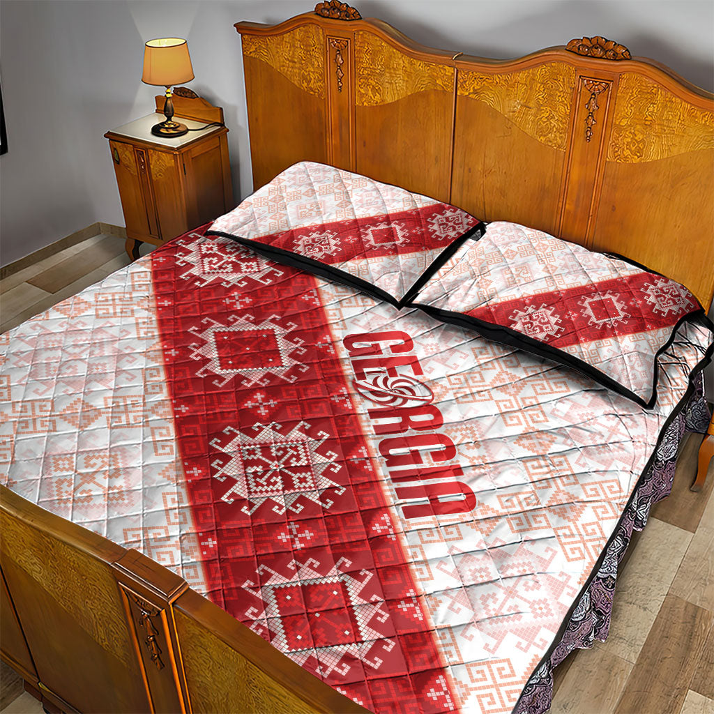 Georgia Rugby 2026 Quilt Bed Set Georgian Folk Pattern
