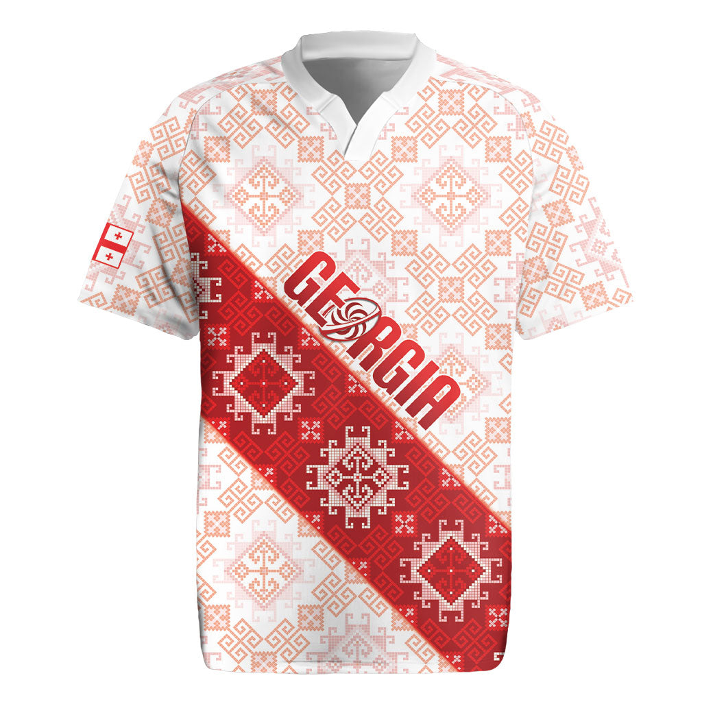 Custom Georgia Rugby 2026 Rugby Jersey Georgian Folk Pattern