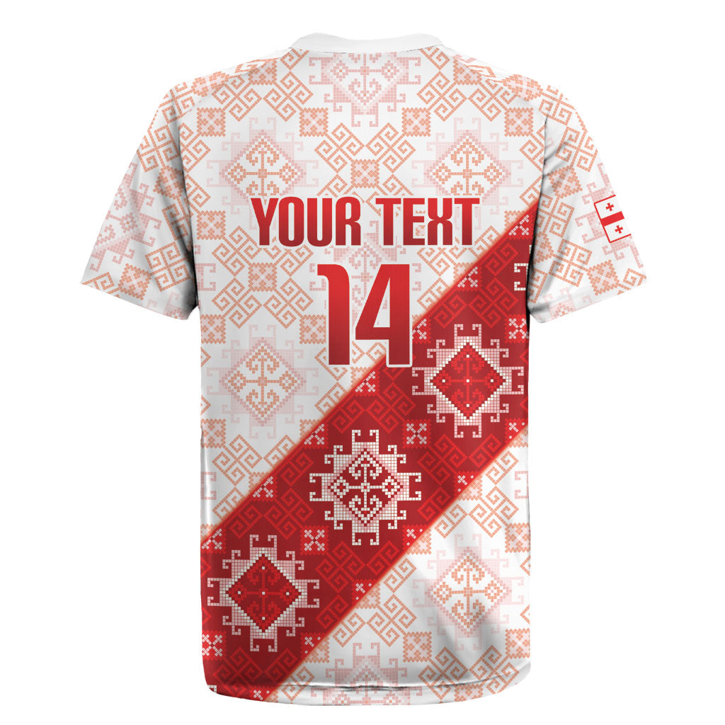 Custom Georgia Rugby 2026 Rugby Jersey Georgian Folk Pattern