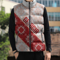 Custom Georgia Rugby 2026 Sleeveless Puffer Jacket Georgian Folk Pattern