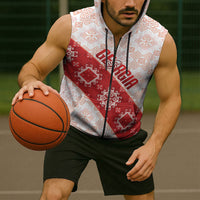 Custom Georgia Rugby 2026 Sleeveless Zip Hoodie Georgian Folk Pattern