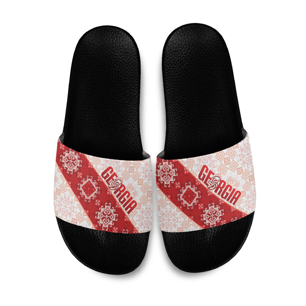 Georgia Rugby 2026 Slide Sandals Georgian Folk Pattern