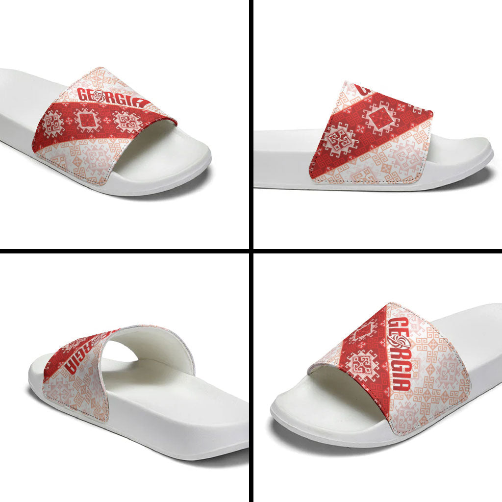 Georgia Rugby 2026 Slide Sandals Georgian Folk Pattern
