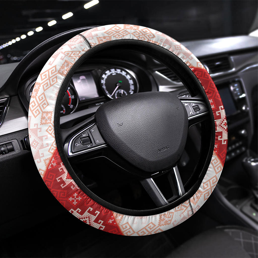 Georgia Rugby 2026 Steering Wheel Cover Georgian Folk Pattern