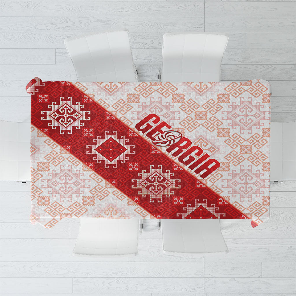 Georgia Rugby 2026 Tablecloth Georgian Folk Pattern