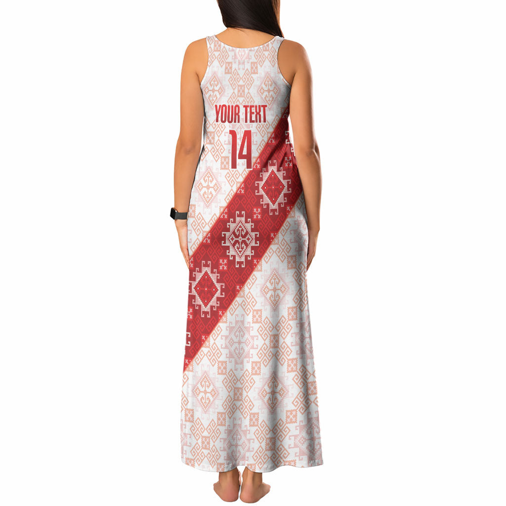 Custom Georgia Rugby 2026 Tank Maxi Dress Georgian Folk Pattern