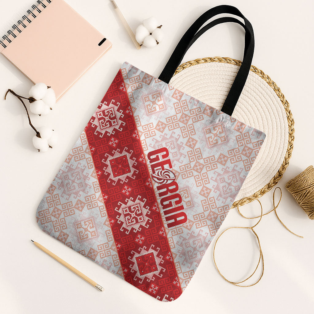 Georgia Rugby 2026 Tote Bag Georgian Folk Pattern