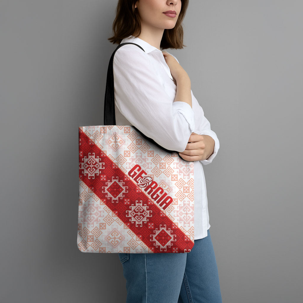 Georgia Rugby 2026 Tote Bag Georgian Folk Pattern
