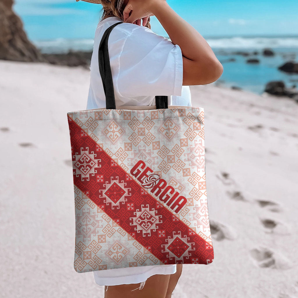 Georgia Rugby 2026 Tote Bag Georgian Folk Pattern