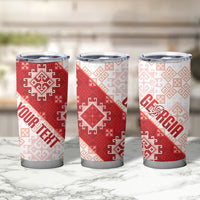 Custom Georgia Rugby 2026 Tumbler Cup Georgian Folk Pattern