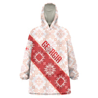 Custom Georgia Rugby 2026 Wearable Blanket Hoodie Georgian Folk Pattern