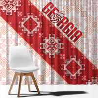 Georgia Rugby 2026 Window Curtain Georgian Folk Pattern
