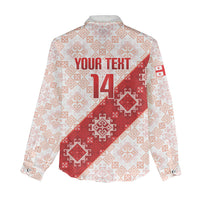 Custom Georgia Rugby 2026 Women Casual Shirt Georgian Folk Pattern