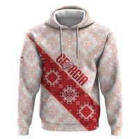 Custom Georgia Rugby 2026 Zip Hoodie Georgian Folk Pattern