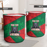 Custom Portugal Rugby 2026 Laundry Basket Os Lobos Wolf Mascot