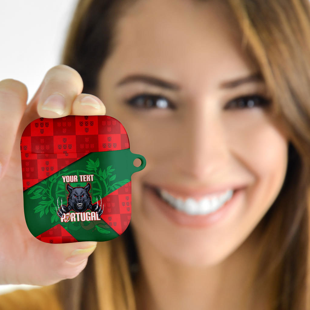 Custom Portugal Rugby 2026 AirPods Case Os Lobos Wolf Mascot