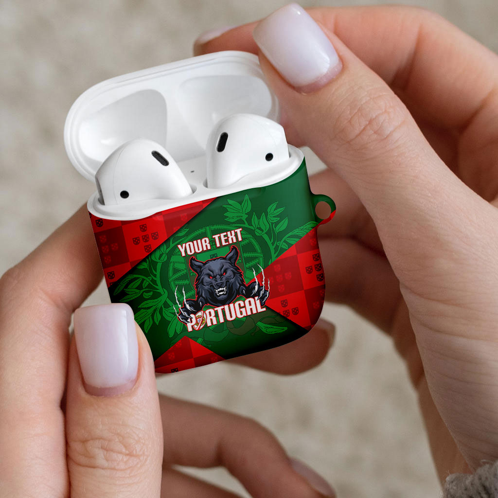 Custom Portugal Rugby 2026 AirPods Case Os Lobos Wolf Mascot