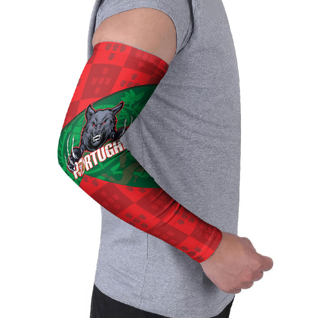 Custom Portugal Rugby 2026 Arm Sleeves Os Lobos Wolf Mascot