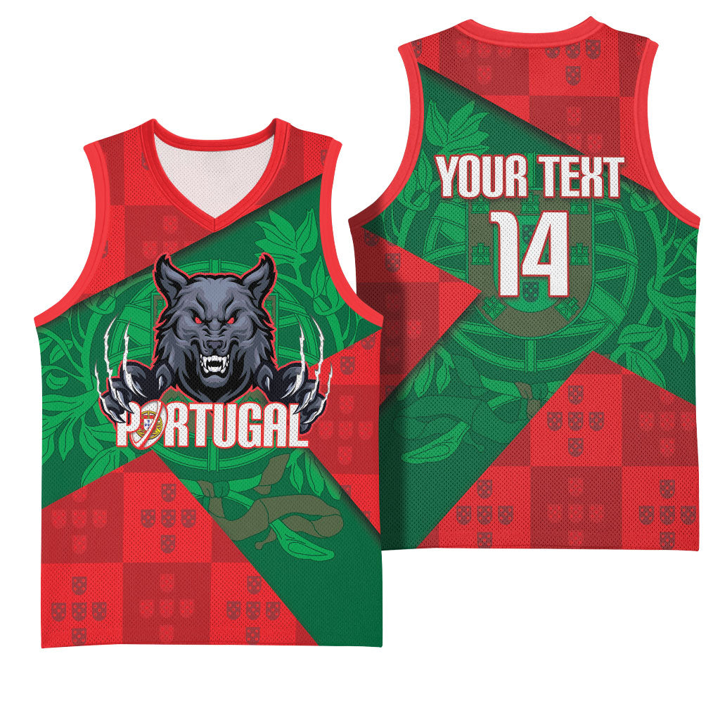 Custom Portugal Rugby 2026 Basketball Jersey Os Lobos Wolf Mascot