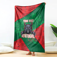 Custom Portugal Rugby 2026 Blanket Os Lobos Wolf Mascot