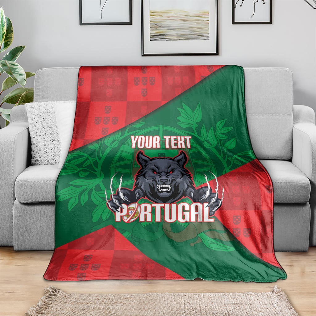 Custom Portugal Rugby 2026 Blanket Os Lobos Wolf Mascot
