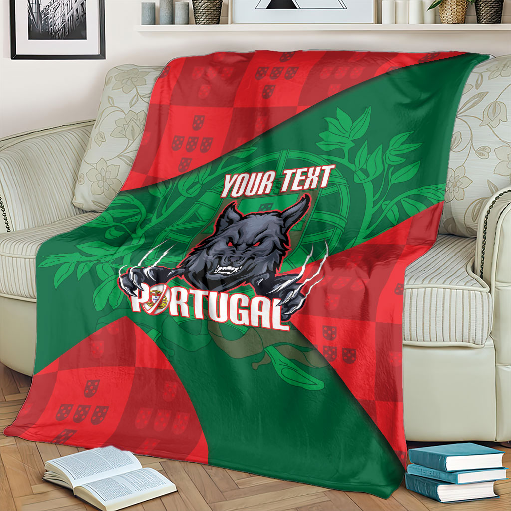 Custom Portugal Rugby 2026 Blanket Os Lobos Wolf Mascot