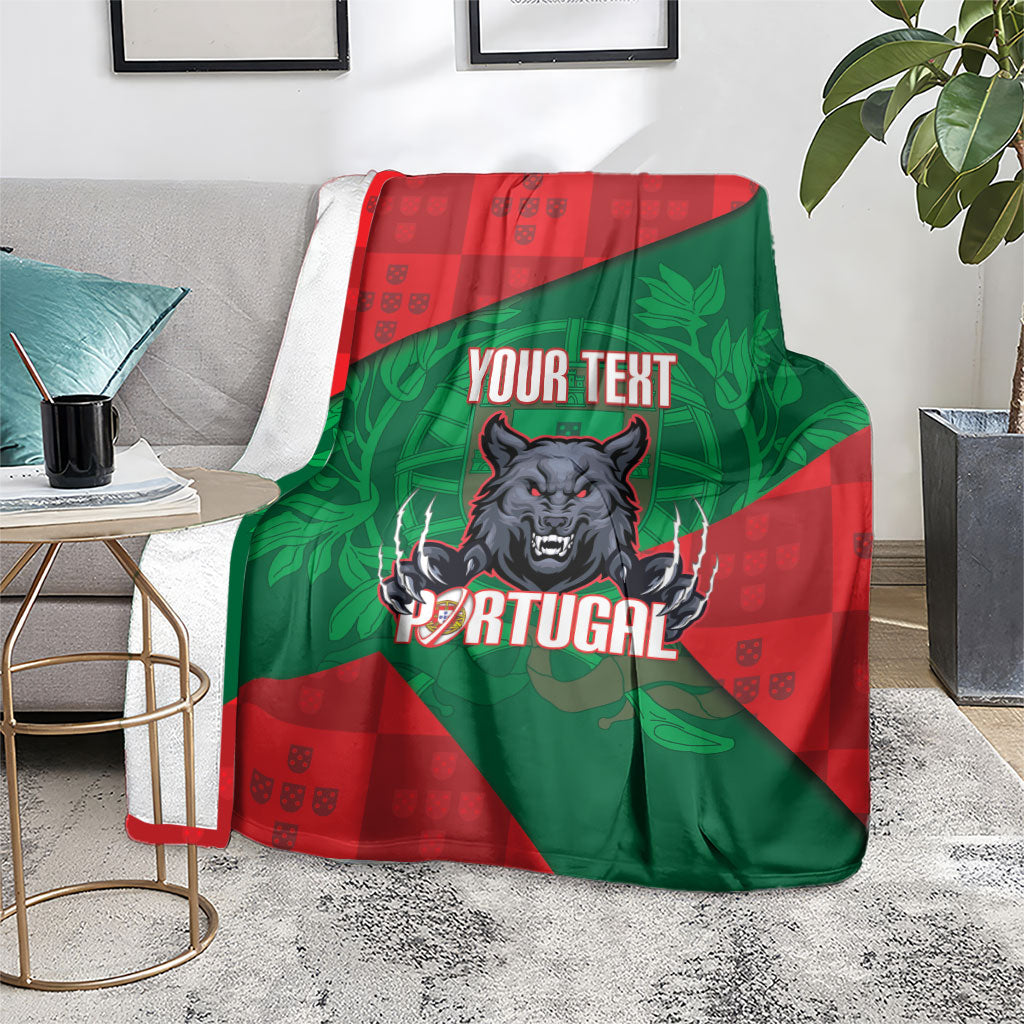 Custom Portugal Rugby 2026 Blanket Os Lobos Wolf Mascot