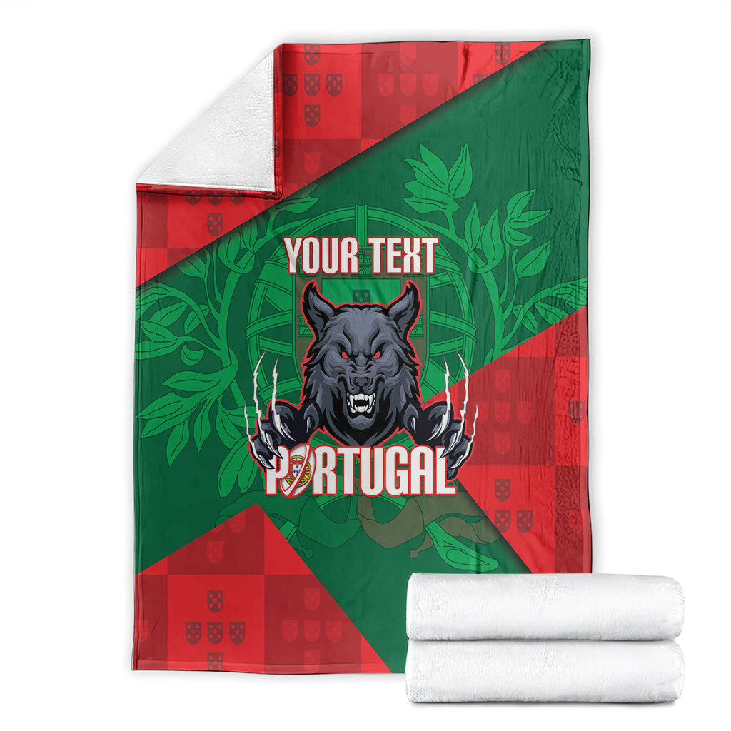 Custom Portugal Rugby 2026 Blanket Os Lobos Wolf Mascot