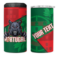 Custom Portugal Rugby 2026 4 in 1 Can Cooler Tumbler Os Lobos Wolf Mascot