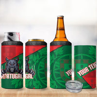 Custom Portugal Rugby 2026 4 in 1 Can Cooler Tumbler Os Lobos Wolf Mascot