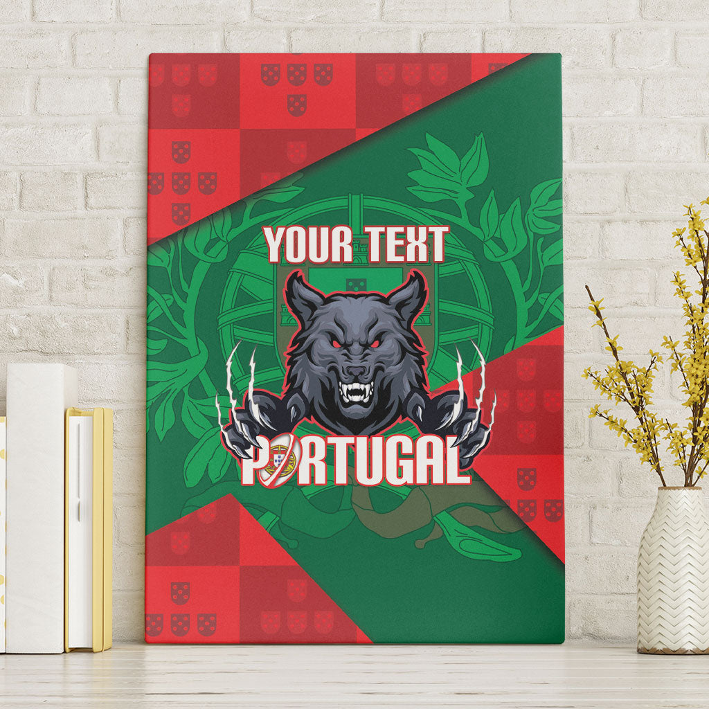 Custom Portugal Rugby 2026 Canvas Wall Art Os Lobos Wolf Mascot