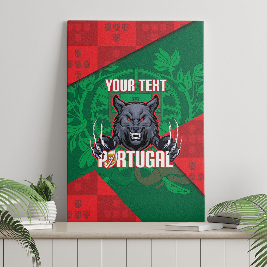 Custom Portugal Rugby 2026 Canvas Wall Art Os Lobos Wolf Mascot