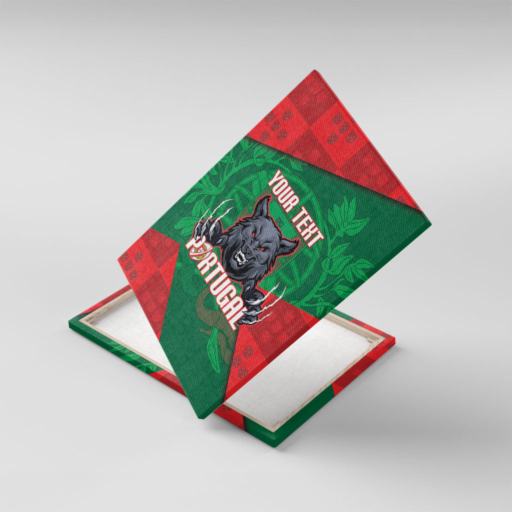 Custom Portugal Rugby 2026 Canvas Wall Art Os Lobos Wolf Mascot