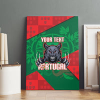 Custom Portugal Rugby 2026 Canvas Wall Art Os Lobos Wolf Mascot