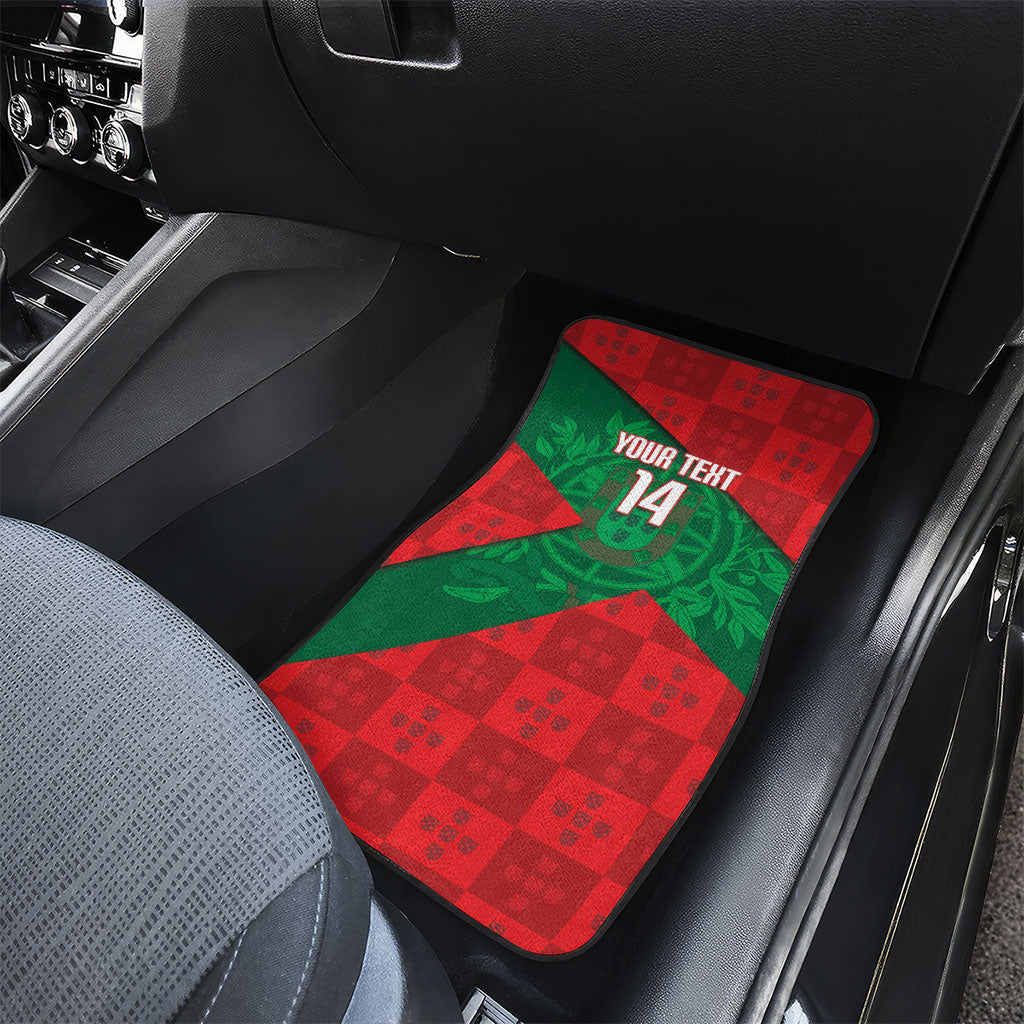Custom Portugal Rugby 2026 Car Mats Os Lobos Wolf Mascot