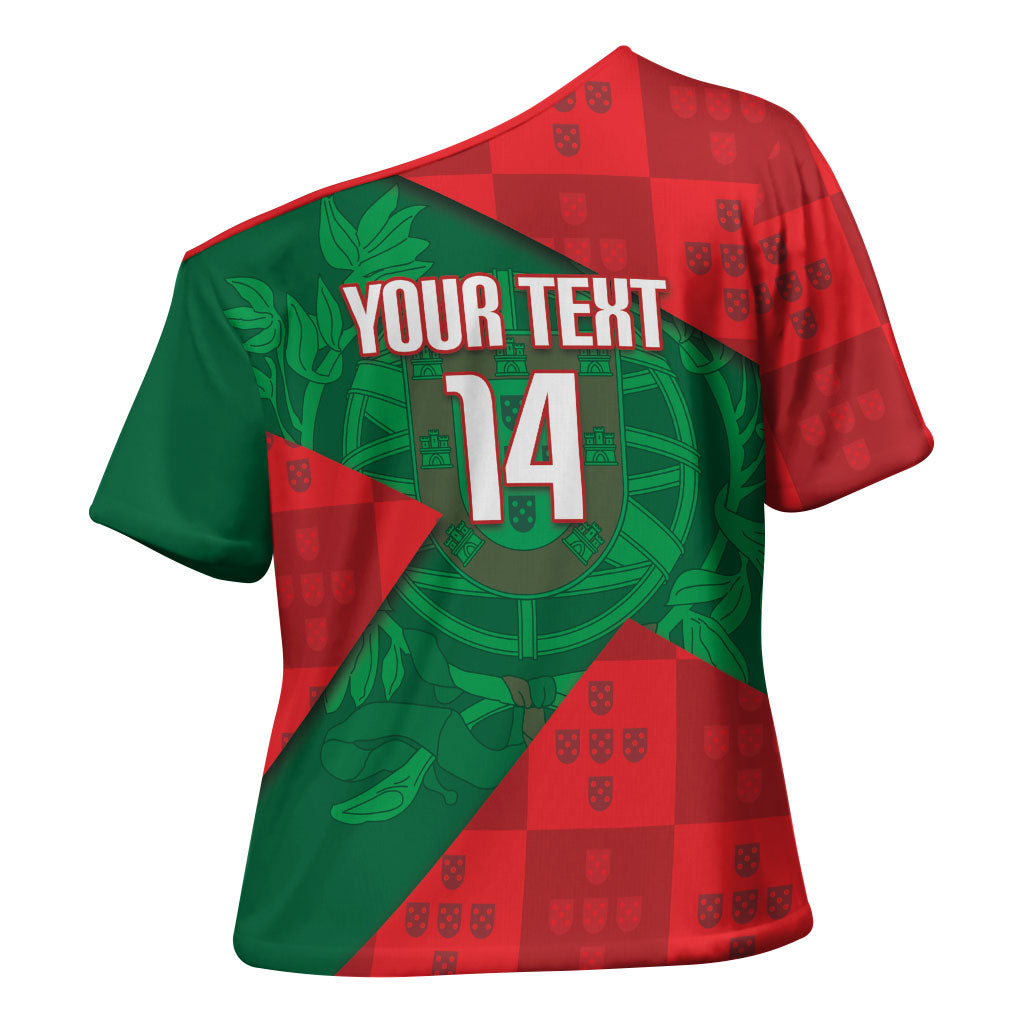 Custom Portugal Rugby 2026 Cross Shoulder Shirt Os Lobos Wolf Mascot